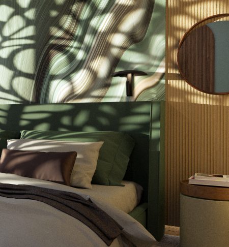 Diseño de hotel Intercidec - Detalle y texturas de habitación
